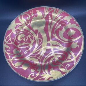 Pottery Barn Tabletop Jewel Red/Gold Plate 9" Diameter